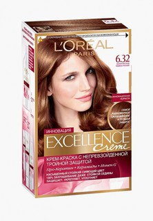 Краска для волос LOreal Paris LOreal Excellence Creme, оттенок 6.32, Золотистый темно-русый