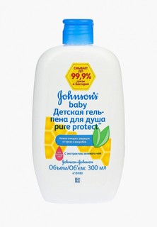 Гель для купания Johnson & Johnson Johnsons baby Pure Protect Детская для душа антибактериальная, 300 мл