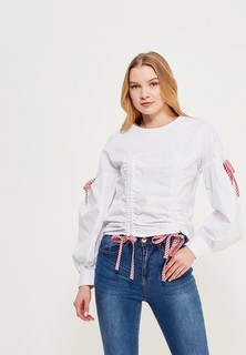 Блуза Lost Ink ROUCHED GINGHAM TIE BLOUSE