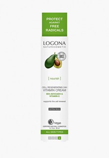 Крем для лица Logona витаминный, для клеточного восстановления кожи, с Био-Авокадо и Витамином E, 30 мл