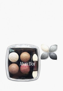 Тени для век Alvin Dor четырехцветные Тон 01 дымчатый взгляд (белый/серебро/уголь/графит)