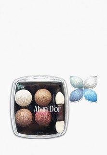 Тени для век Alvin Dor четырехцветные Тон 06 вечернее небо (серый/серебро/синий/голубой)