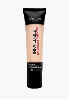 Тональный крем LOreal Paris LOreal для лица Стойкий матирующий "Infaillible 24часа матовое покрытие", тон №13 Розово-бежевый, 35 мл