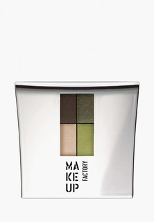 Тени для век Make Up Factory 4-х цветные Eye Colors т.19, тем.коричневый,темная олива,свежая зелень, светло бежевый