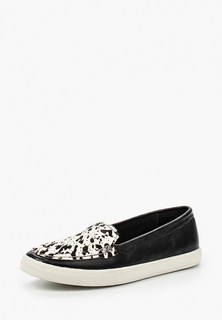 Эспадрильи LOST INK MAE LEATHER LOAFER PLIMSOLL - BLACK/COW PRINT