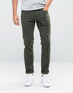 Джинсы слим цвета хаки с карманами 5 Pull&Bear - Зеленый Pull&;Bear