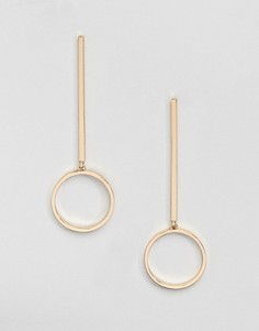 Серьги с планкой и кольцом Steve Madden - Золотой