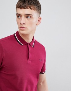 Fred Perry twin tipped polo in raspberry - Красный