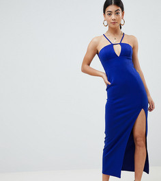 Платье макси с кружевной отделкой на спине ASOS DESIGN Petite - Синий