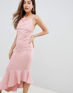 Креповое платье макси Missguided Fuschia - Розовый