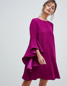 Платье мини с каскадными рукавами Ted Baker - Фиолетовый