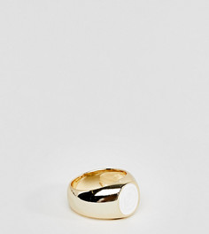 Серебряное кольцо на мизинец с покрытием 14-каратным золотом и ониксом Serge DeNimes - Золотой
