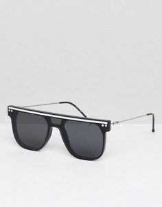 Черно-белые солнцезащитные очки с плоским верхом Spitfire - Черный
