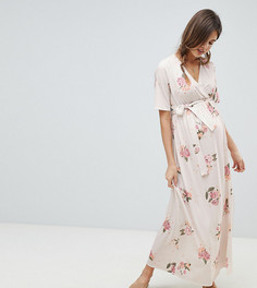 Платье макси с запахом и цветочным принтом ASOS DESIGN Maternity - Мульти