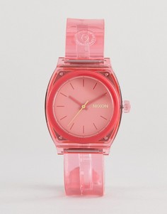 Розовые часы с силиконовым ремешком Nixon A1215 Medium Time Teller - Розовый