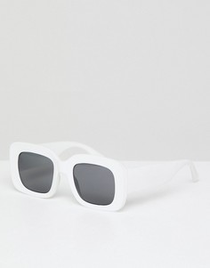 Белые квадратные солнцезащитные очки с затемненными стеклами ASOS DESIGN - Белый