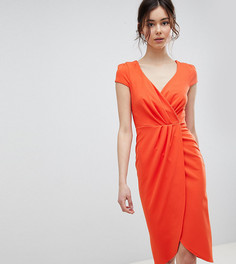 Платье-футляр с запахом и открытыми плечами City Goddess Tall - Оранжевый