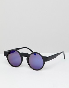 Круглые солнцезащитные очки с фиолетовыми затемненными стеклами Jeepers Peepers - Черный