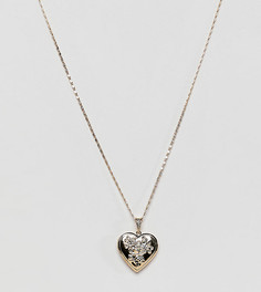 Позолоченное ожерелье с медальоном в форме сердца Rock N Rose - Золотой