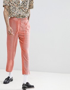 Суженные брюки из розового бархата с накладными карманами ASOS EDITION - Розовый