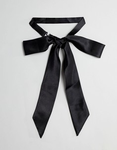 Черный сатиновый галстук-бабочка в стиле oversize ASOS DESIGN - Черный