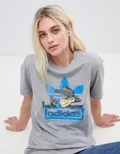 Oversize-футболка с логотипом-трилистником adidas Skateboarding - Белый