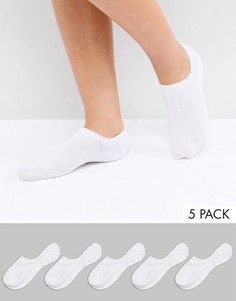 Набор из 5 пар белых спортивных носков Monki - Белый