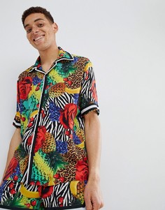 Рубашка с отложным воротником и тропическим принтом Jaded London - Мульти