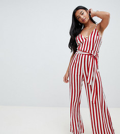 Комбинезон в полоску с кюлотами Missguided Petite - Белый