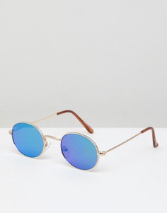 Овальные солнцезащитные очки с зеркальными линзами Pull&Bear - Золотой Pull&;Bear