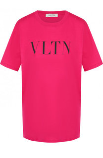 Хлопковая футболка с логотипом бренда Valentino