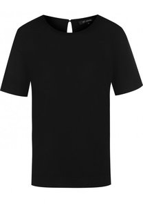 Однотонный шерстяной топ с круглым вырезом St. John