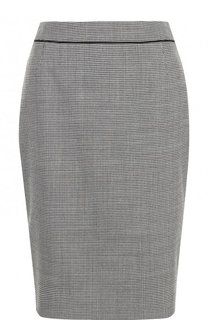 Шерстная юбка-карандаш с разрезом BOSS