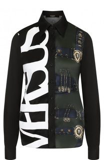 Приталенная блуза из вискозы с принтом Versus Versace
