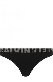 Однотонные трусы-стринги с логотипом бренда Calvin Klein Underwear