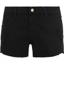 Джинсовые мини-шорты с потертостями Frame Denim