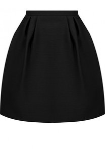 Однотонная мини-юбка из смеси шерсти и шелка Valentino