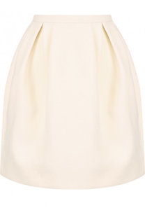Однотонная мини-юбка из смеси шерсти и шелка Valentino