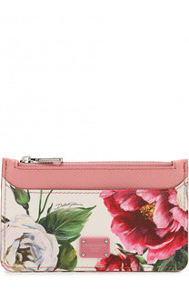 Кожаный футляр для кредитных карт с цветочным принтом Dolce & Gabbana