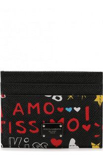 Кожаный футляр для кредитных карт с принтом Dolce & Gabbana
