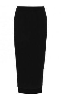 Однотонная юбка-миди асимметричного кроя с разрезами Versus Versace