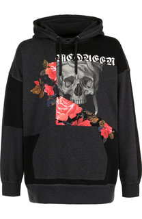 Хлопковое худи с принтом Alexander McQueen