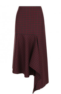 Шерстяная юбка-миди асимметричного кроя Balenciaga