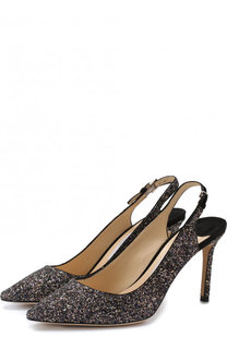 Туфли Erin 85 из металлизированного текстиля на шпильке Jimmy Choo