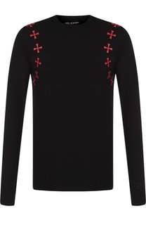 Хлопковый лонгслив с принтом Neil Barrett