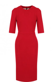 Однотонное приталенное платье из шерсти Dolce & Gabbana
