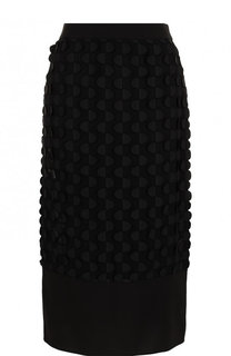 Однотонная юбка-миди с декоративной отделкой BOSS