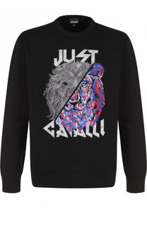 Хлопковый свитшот с принтом Just Cavalli