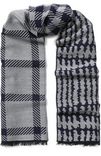 Шерстяной шарф с принтом Giorgio Armani