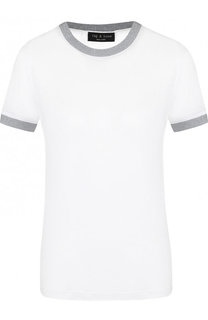 Однотонная футболка с круглым вырезом и контрастной отделкой Rag&Bone